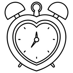 Heart and Clock Minimal Line Art