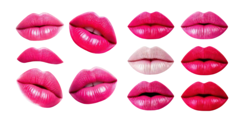 Colorful Regeneration of Lips in Various Shades for Beauty Concepts