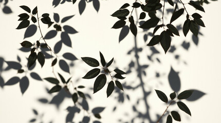 Fototapeta premium Ephemeral Dance, Shadows and Leaves Intertwined on a sun-drenched Canvas