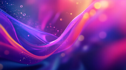 Fototapeta premium Abstract Purple Pink Waves with Glowing Particles