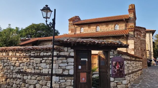 Medieval Orthodox Church of Saint Stephen (Sveti Stefan) in the old town of Nessebar, UNESCO world heritage in Bulgaria, ancient Mesembria