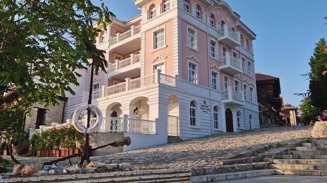 Nessebar municipality building in Bulgaria. The old historical town on the coast of the Black Sea