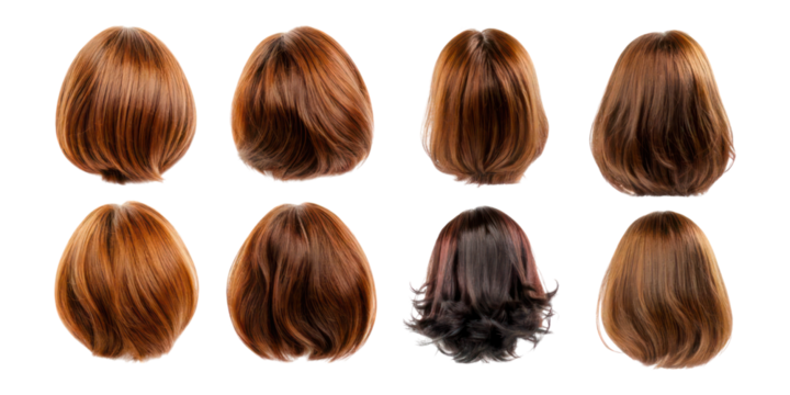 Various Stylish Bob Haircuts Showcasing Different Hair Colors and Textures
