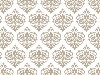 ヴィクトリア調のシームレスパターンのボタニカル背景イラスト