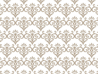 ヴィクトリア調のシームレスパターンのボタニカル背景イラスト