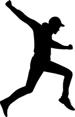 Vektor Silhouette Körper Mann spingt - Ziel erreichen - Veränderung mit Mut und Kraft - Sprung nach oben - Sprung nach vorne - Entwicklung