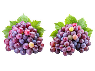 Fototapeta premium A bunch of grapes, Fresh grapes, and Grapefruits isolated