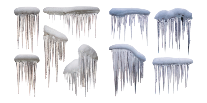 Stunning Icicles and Ice Formations on Natural Surfaces in Winter