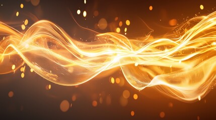Obraz premium Energetic Motion Explosion Background with Bright Gold Waves and Sparkling Lights