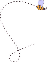 Bee With Dotted Line