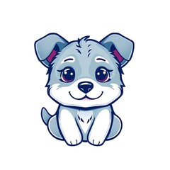 Naklejka premium Adorable and Playful Dog Mascot Logo with a Friendly Expression and Charming Cartoon Style