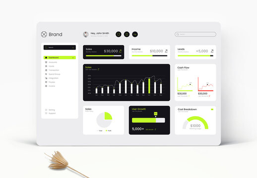 Financial Sale Dashboard Design Layout