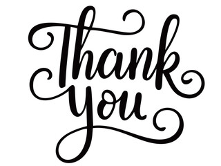 かわいい文字のThank you／手書き文字(ベクター背景透過）AI生成