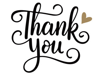 かわいい文字のThank you／手書き文字(ベクター背景透過）AI生成