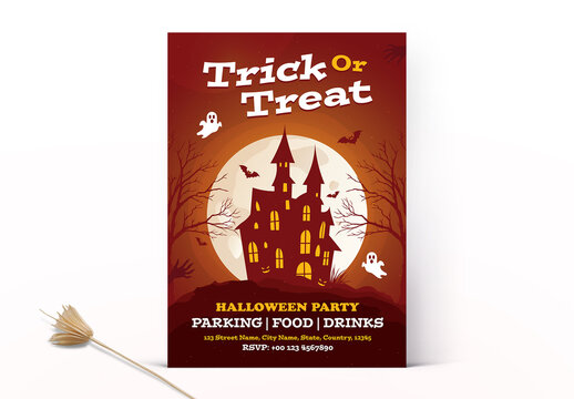 Halloween Party Flyer Poster Layout