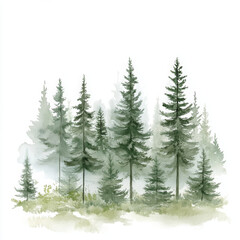 Illustration painted realistic boho style water serene nature