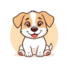 Fototapeta premium Adorable and Playful Dog Mascot Logo with a Friendly Expression and Charming Cartoon Style