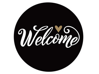 スタイリッシュなWelcomeの白黒文字イラスト/ベクターAI生成