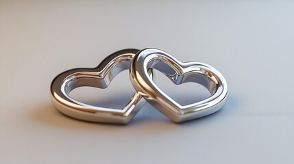 Intertwined Silver Hearts: A Symbol of Love and Unity
