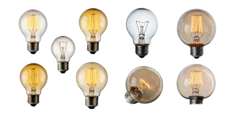 Collection of Vintage Light Bulbs with Different Designs and Shapes