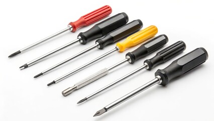 Screwdriver Set on White Background