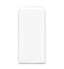 Stand bag with handle mockup. Vector illustration isolated on white background. Ready for your design. Suite for the presentation of diapers, changing mats, pants, etc. EPS10.