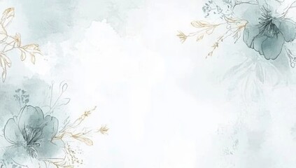 Watercolor floral frame, pastel background, design template