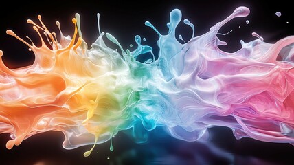 Naklejka premium Abstract colorful paint splash abstract colorful paint splash vibrant fluid art abstract colorful paint splash creative background concept