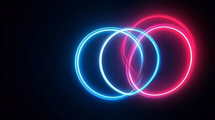 Intertwined Neon Circles Abstract Light Design