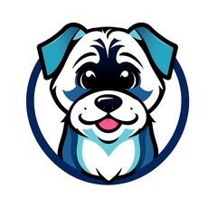 Naklejka premium Adorable and Playful Dog Mascot Logo with a Friendly Expression and Charming Cartoon Style