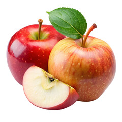 red apples on white background