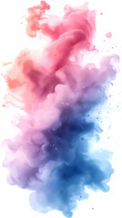 Abstract Pink And Blue Powder Explosion on White Background for Creative Design