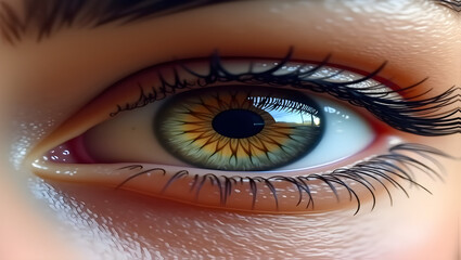 Fototapeta premium Close-Up of a Hyper-Realistic Artificial Human Eye