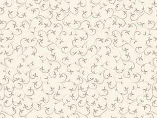 ボタニカルな模様のシームレスパターン背景イラスト