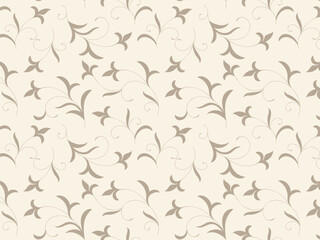 ボタニカルな模様のシームレスパターン背景イラスト