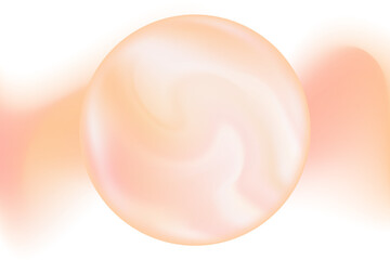 Cute light pink, peach color iridescent magic ball with blurry wave form, smooth gradient brush stroke isolated motion element, transparent background. Dream glow nude beige abstract watercolor shape.