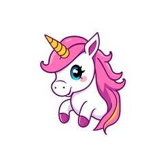 Adorable and Playful Unicorn Mascot Logo with a Magical and Charming Design for Branding and Fun