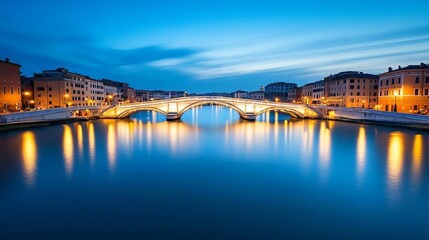 Obraz premium A business bridge connecting traditional and digital markets