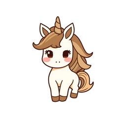 Obraz premium Adorable and Playful Unicorn Mascot Logo with a Magical and Charming Design for Branding and Fun