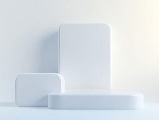 Minimalist white blocks in modern design arrangement
