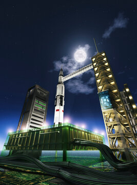 Computational demands of space technology, conceptual illustration