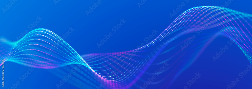 Poster polygonal background with dots and lines. network connection structure. science and technology. 3d
