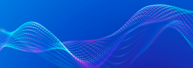 Polygonal background with dots and lines. Network connection structure. Science and technology. 3d