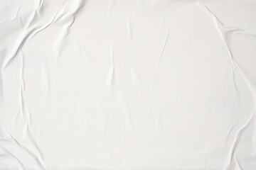 white crumpled and creased glued wrinkled paper poster texture background