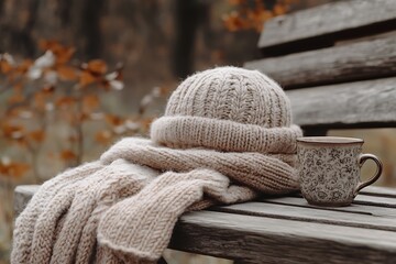 Obraz premium Autumn mood on the bench