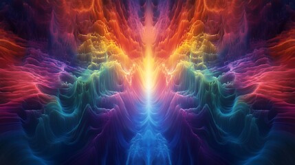 Fototapeta premium Abstract Colorful Wavy Landscape Digital Art