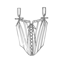 hand drawn sketch of a sexy corset design