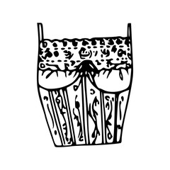 hand drawn sketch of a sexy corset design