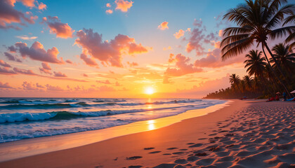 sunset on the beach