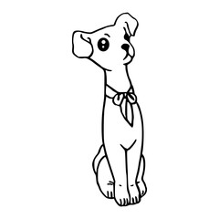cartoon dog with bow scarf